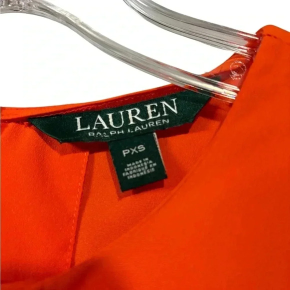 LAUREN Ralph Lauren, Vibrant Orange Chic Long Sleeve Blouse, XS - Picture 5 of 9